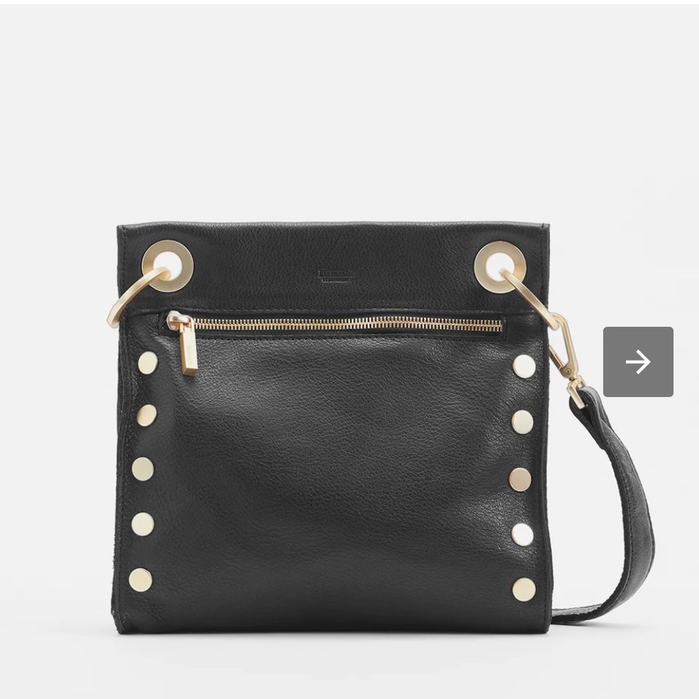 Hammitt Tony Med Black/Brushed Gold Functional Leather Crossbody Bag